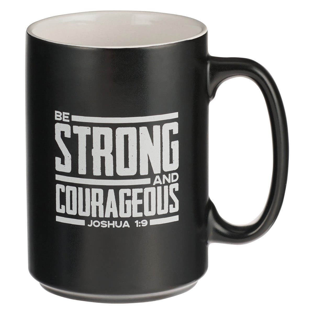 1220000323995_front Be Strong And Courageous Black Ceramic Mug - Joshua 1:9 - Image 9