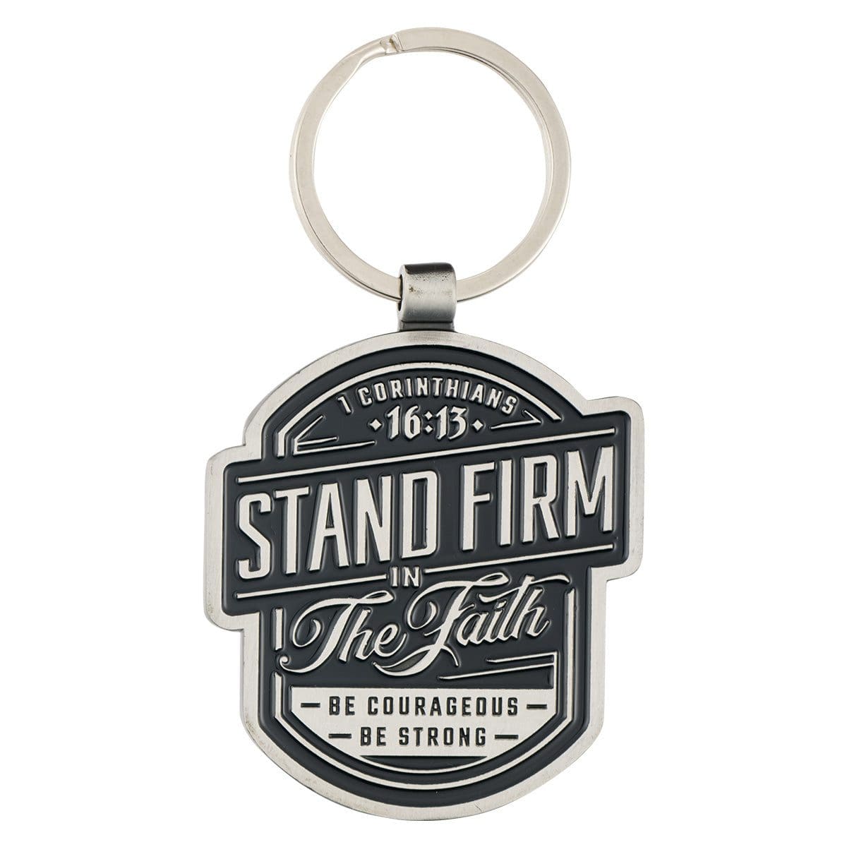1220000324343_front Stand Firm in the Faith Metal Key Ring - Image 3