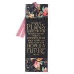 For I Know the Plans I Have For You Black Faux Leather Bookmark - Image 5