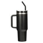 Be Strong in the Lord Large Stainless Steel Travel Mug with Handle and Straw - Image 3