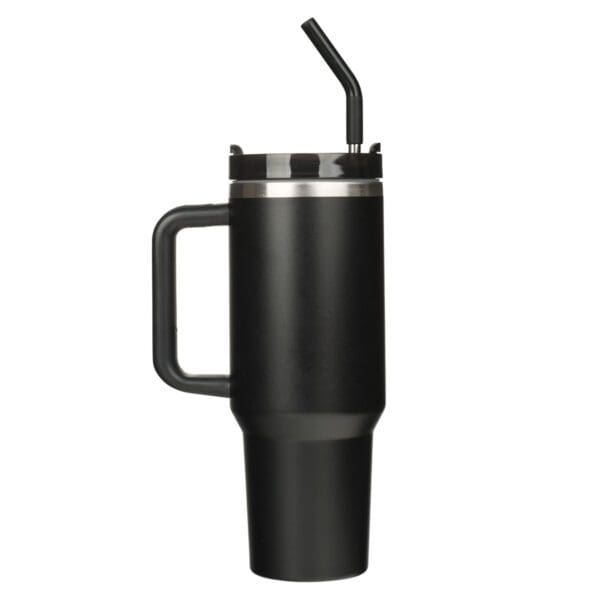 Be Strong in the Lord Large Stainless Steel Travel Mug with Handle and Straw - Image 3