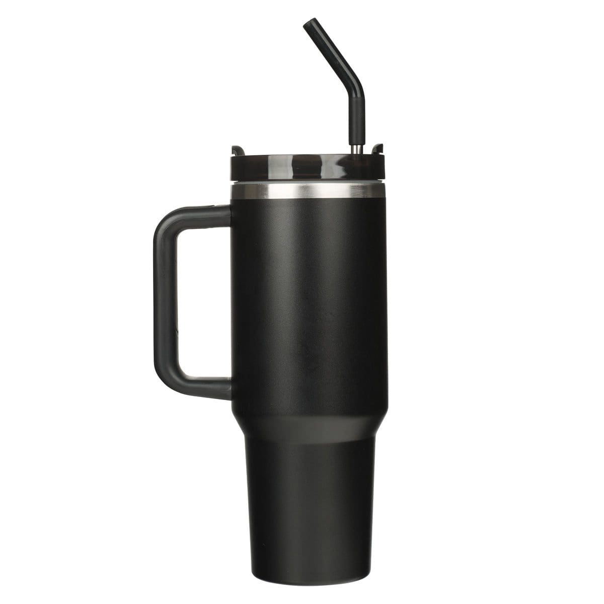 1220000326170_back Be Strong in the Lord Large Stainless Steel Travel Mug with Handle and Straw - Image 3
