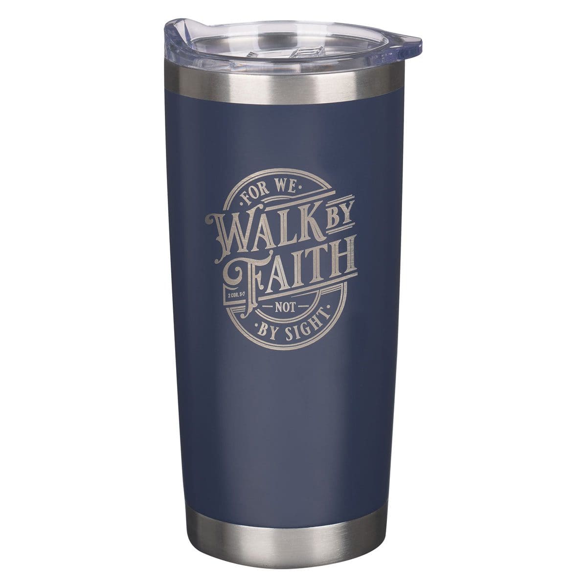 1220000326224_front For We Walk By Faith Not By Sight Stainless Steel Travel Mug - Image 4