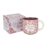 Be Still & Know Ceramic Mug with Burgundy Interior - Image 13