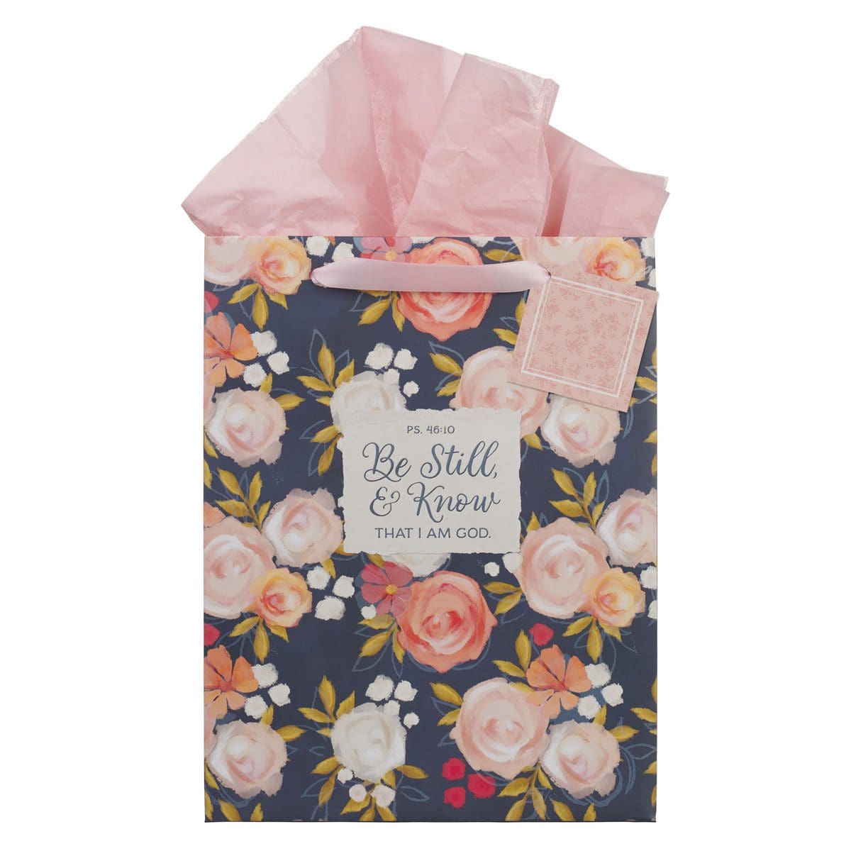 1220000326613_front Be Still and Know That I Am God Portrait Gift Bag with Gift Tag - Image 1