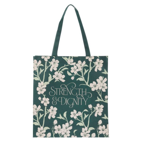 Strength and Dignity Green Non-Woven Tote Bag - Image 5