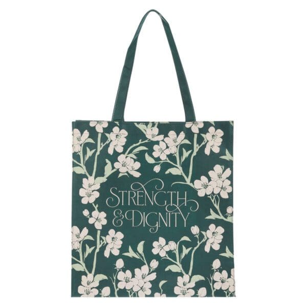 Strength and Dignity Green Non-Woven Tote Bag - Image 5