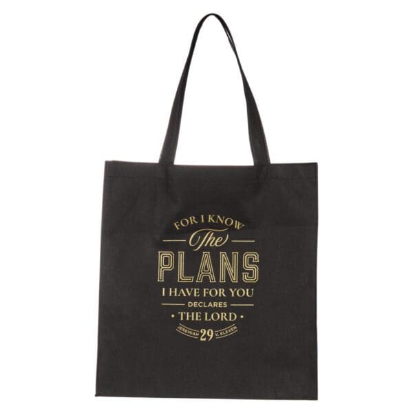 For I Know the Plans I Have for You Declares the Lord Black Non-Woven Tote Bag - Image 7