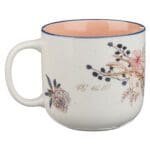 Be Still and Know Floral Ceramic Mug with Peach Interior - Image 2