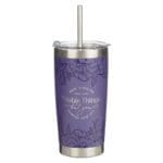 Many Women Do Noble Things But You Surpass Them All Stainless Steel Travel Mug with Straw - Image 9