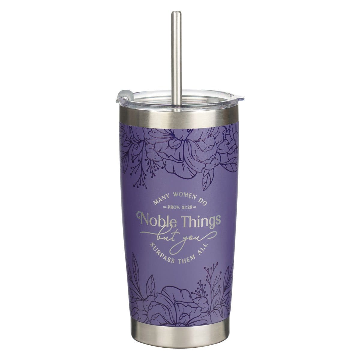1220000327627_front Many Women Do Noble Things But You Surpass Them All Stainless Steel Travel Mug with Straw - Image 9