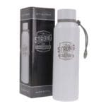 Be Strong and Courageous White Stainless Steel Water Bottle - Image 12