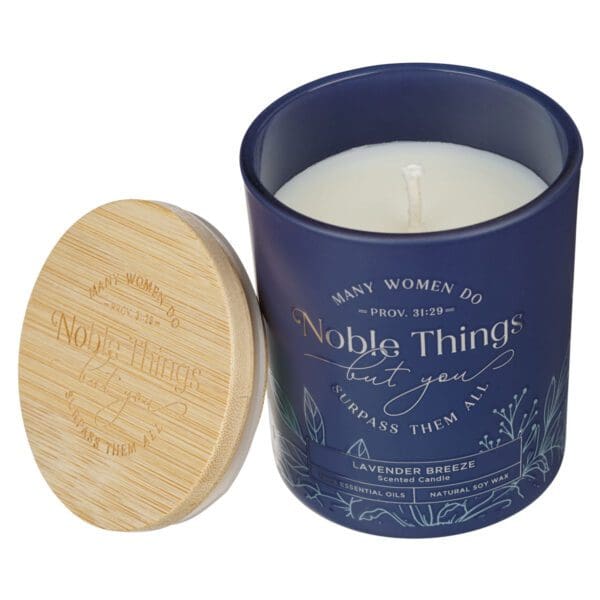 Many Women Do Noble Things but You Surpass Them All Lavender Breeze Scented Candle with Bamboo Lid - Image 17