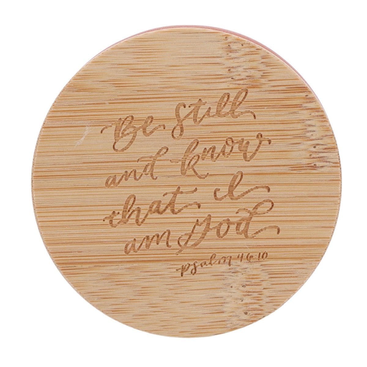 1220000328303_feature1 Be Still and Know That I Am God Vetiver and Moss Scented Candle with Bamboo Lid - Image 15