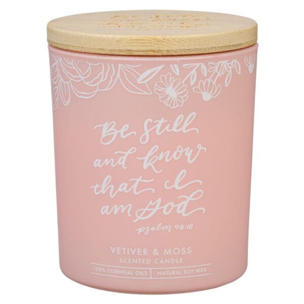 Be Still and Know That I Am God Vetiver and Moss Scented Candle with Bamboo Lid - Image 13