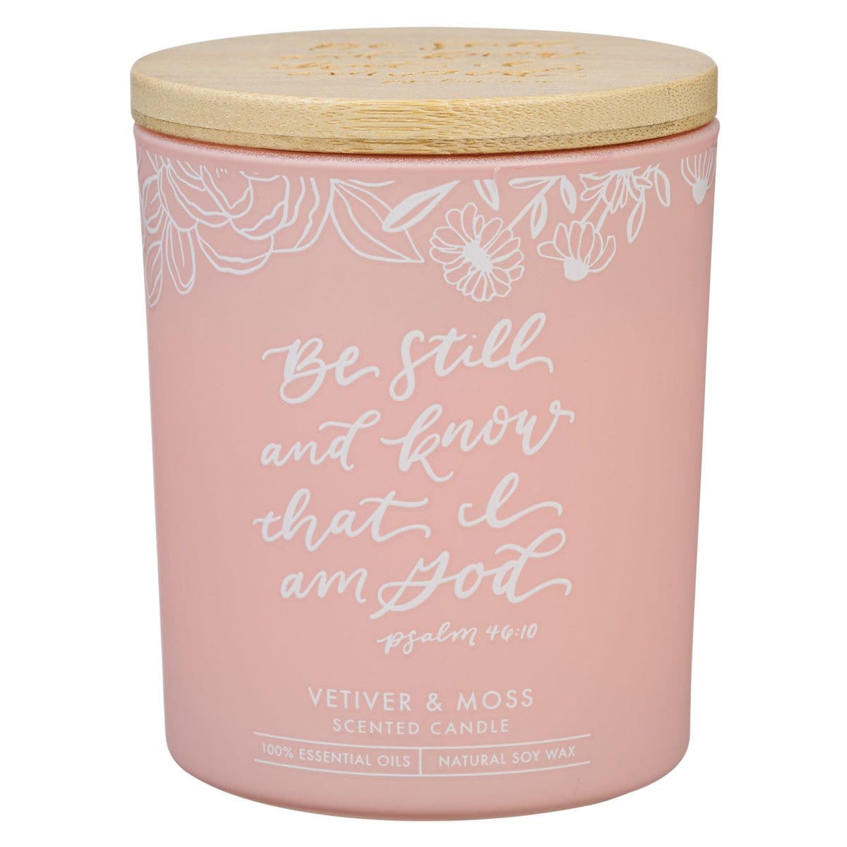 1220000328303_front Be Still and Know That I Am God Vetiver and Moss Scented Candle with Bamboo Lid - Image 13
