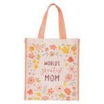World's Greatest Mom Floral Non-Woven Tote Bag - Image 4