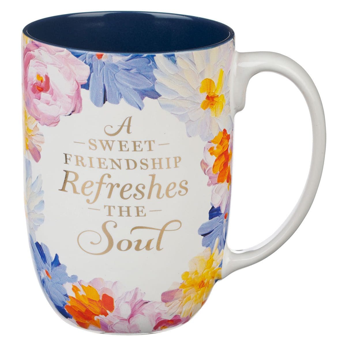 1220000370951_front A Sweet Friendship Refreshes the Soul Painted Floral Ceramic Mug - Image 7