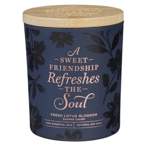 A Sweet Friendship Refreshes the Soul Lotus Blossom Scented Candle with Bamboo Lid - Image 13