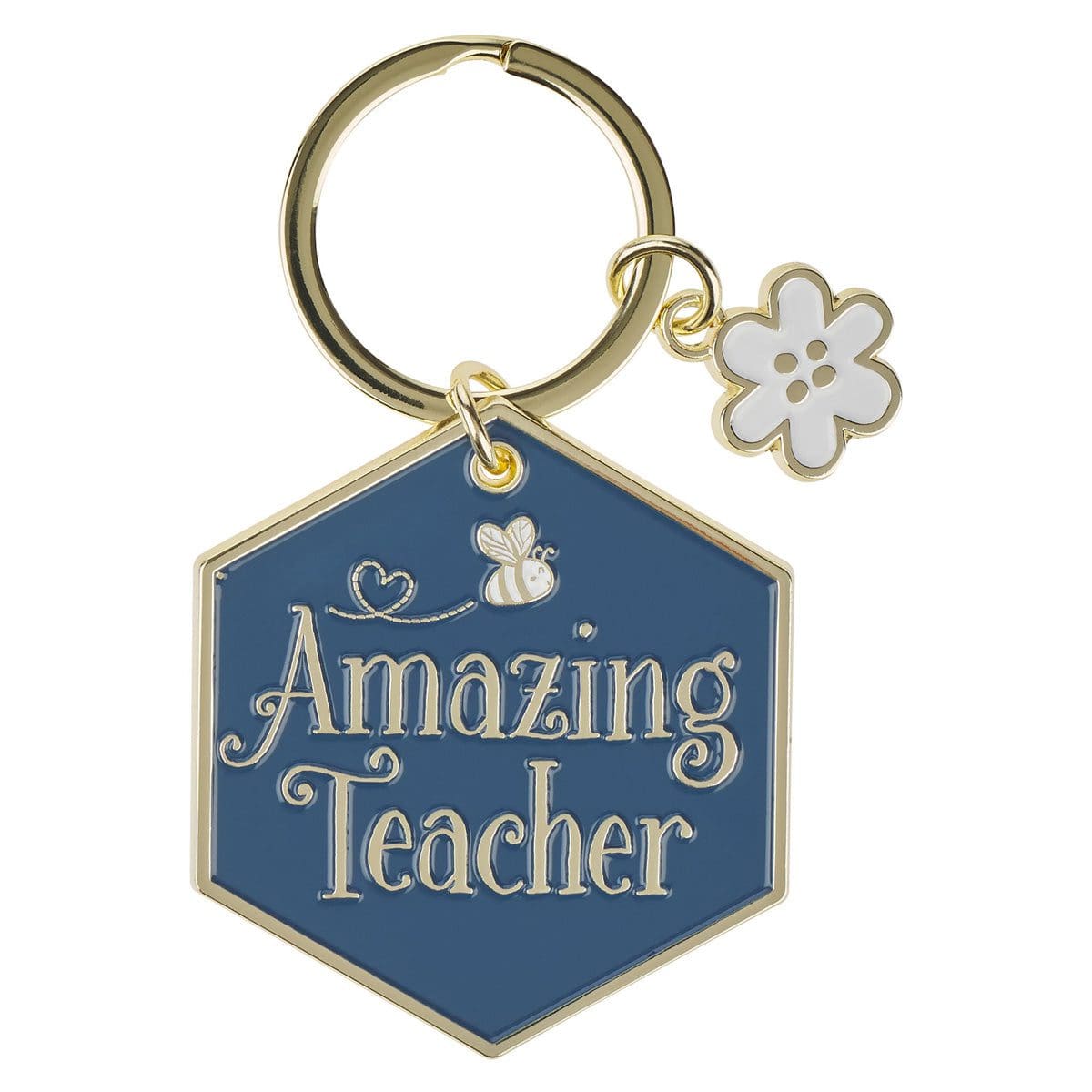 1220000371224_front Amazing Teacher Metal Key Ring - Image 1