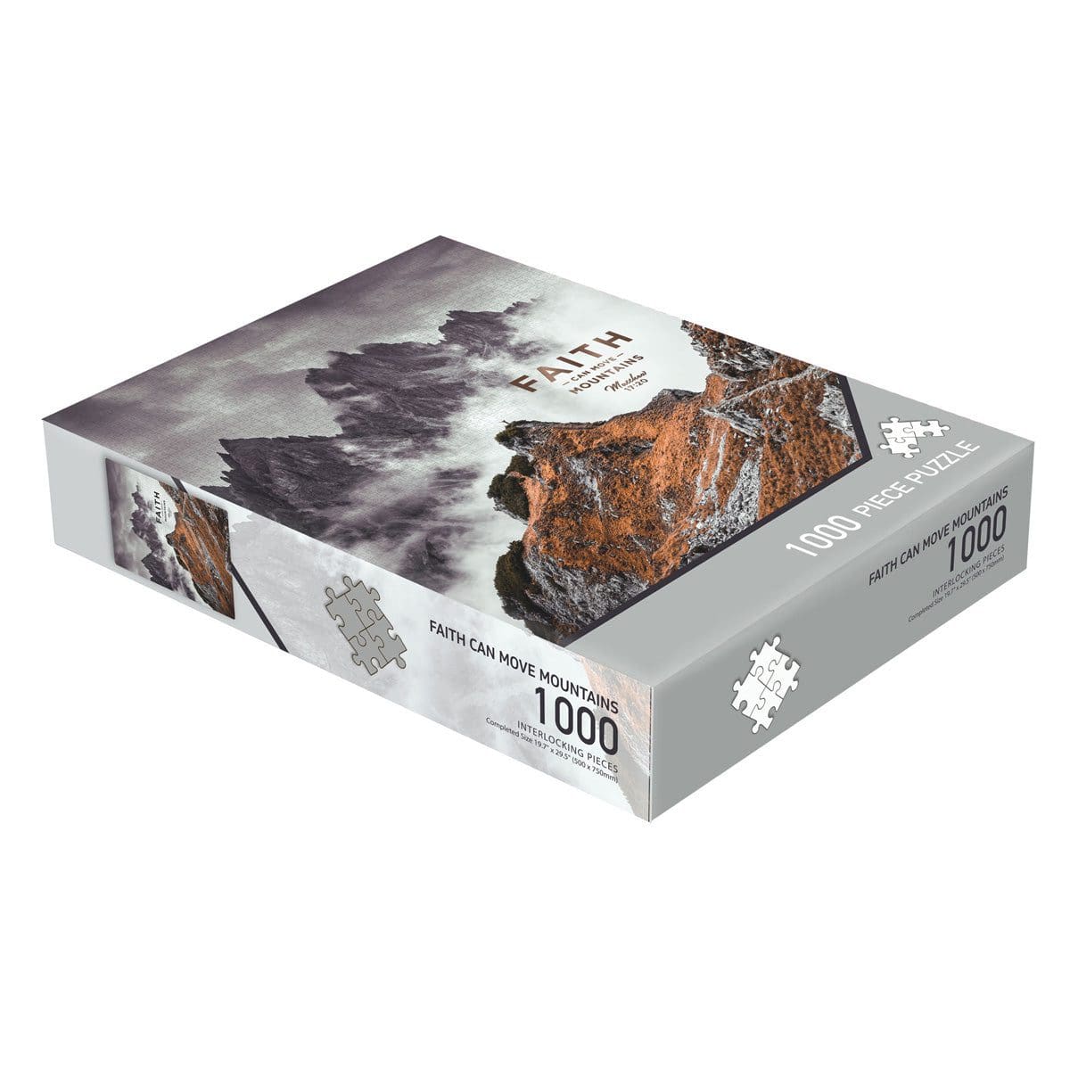 1220000720763_feature1 Faith Can Move Mountains 1000 Piece Cardboard Puzzle - Image 2