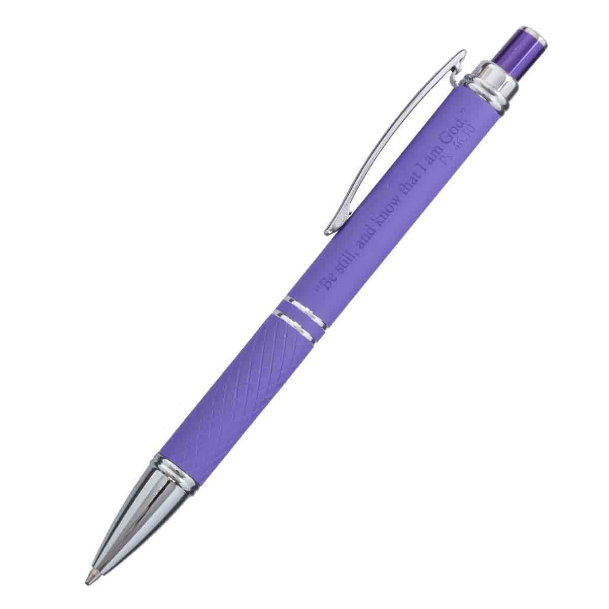 6006937140950_feature2 Psalm 46:10 Be Still And Know Purple (Metal Pen In Tube) - Image 21