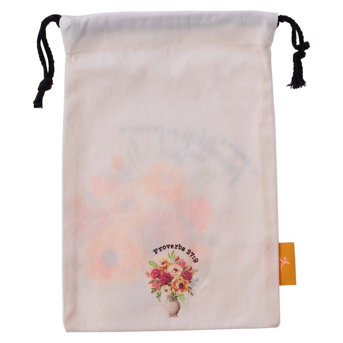 6006937156111_back A Sweet Friendship Small Cotton Drawstring Bag - Proverbs 27:9 - Image 10