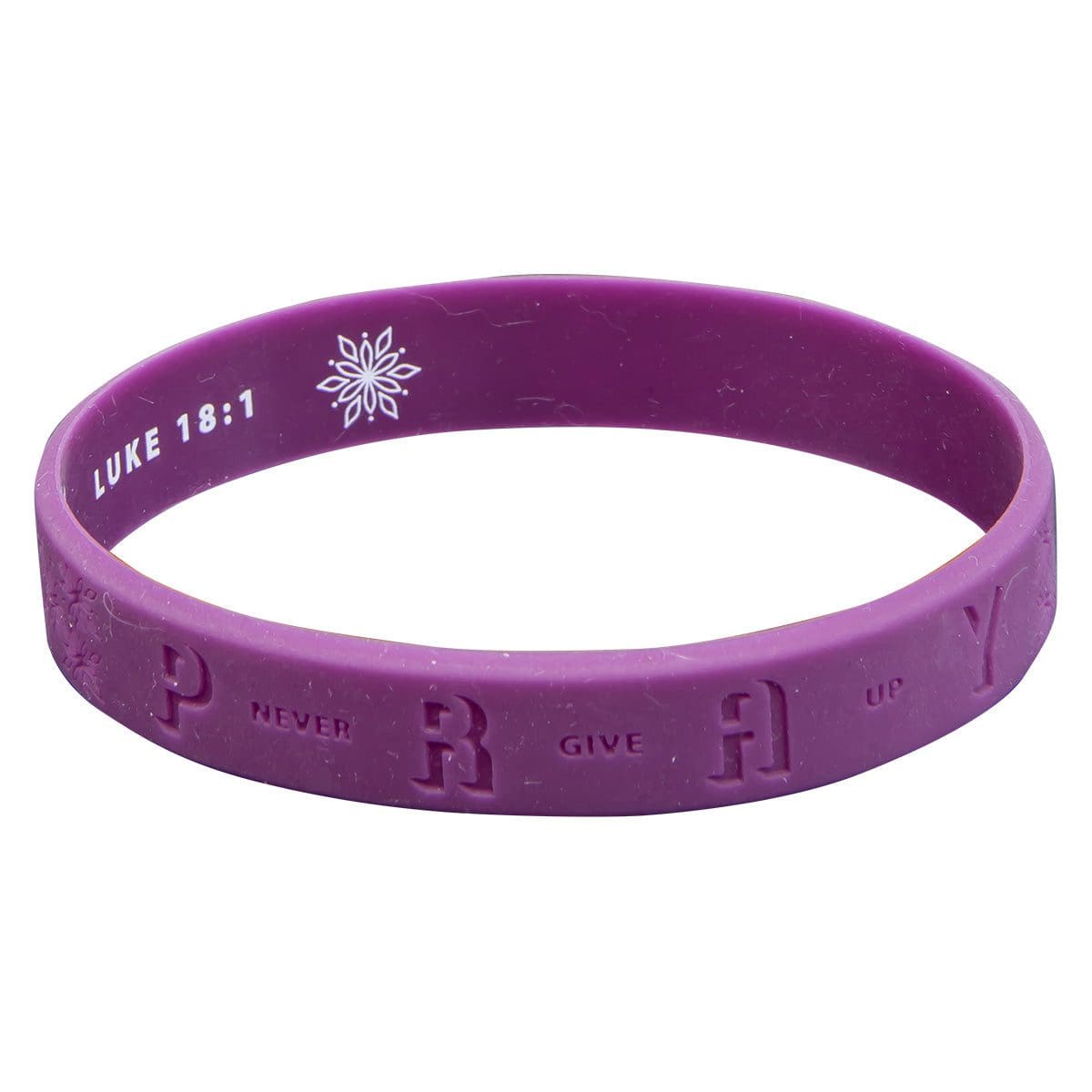 6006937159891_front Pray & Never Give Up Silicone Wristbands - Luke 18:1 - Image 9