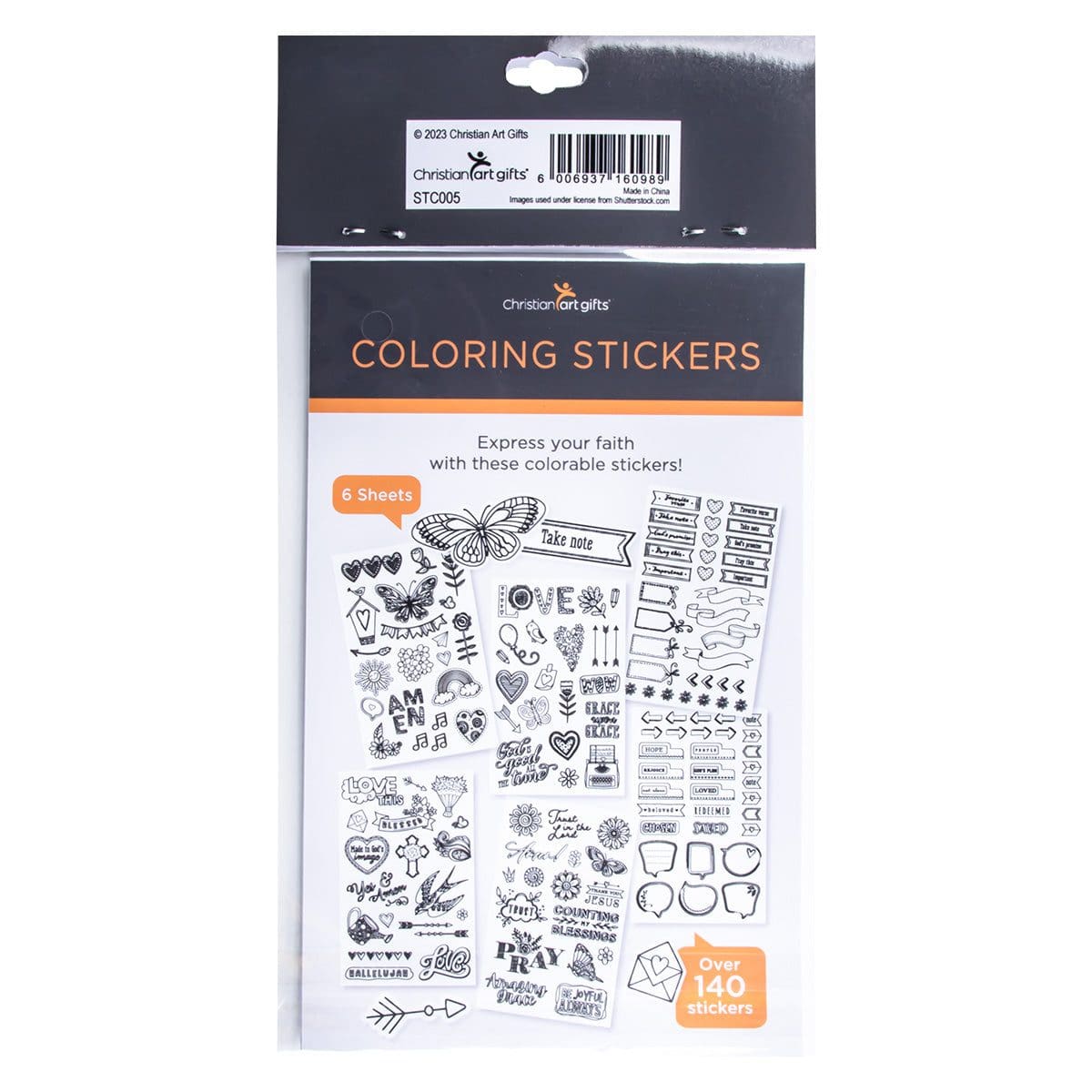 6006937160989_back Coloring Stickers For Bible Journaling Set Of 6 Sticker Sheets - Image 14