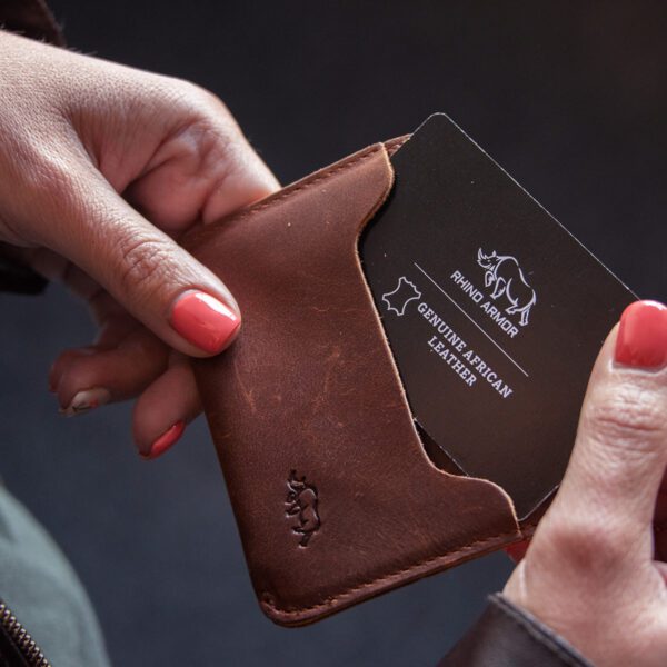 Genuine African Leather Brown Card Holder - Image 25