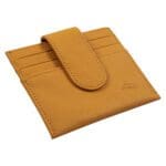 Genuine African Leather Yellow Wallet With Clip Closure - Image 26