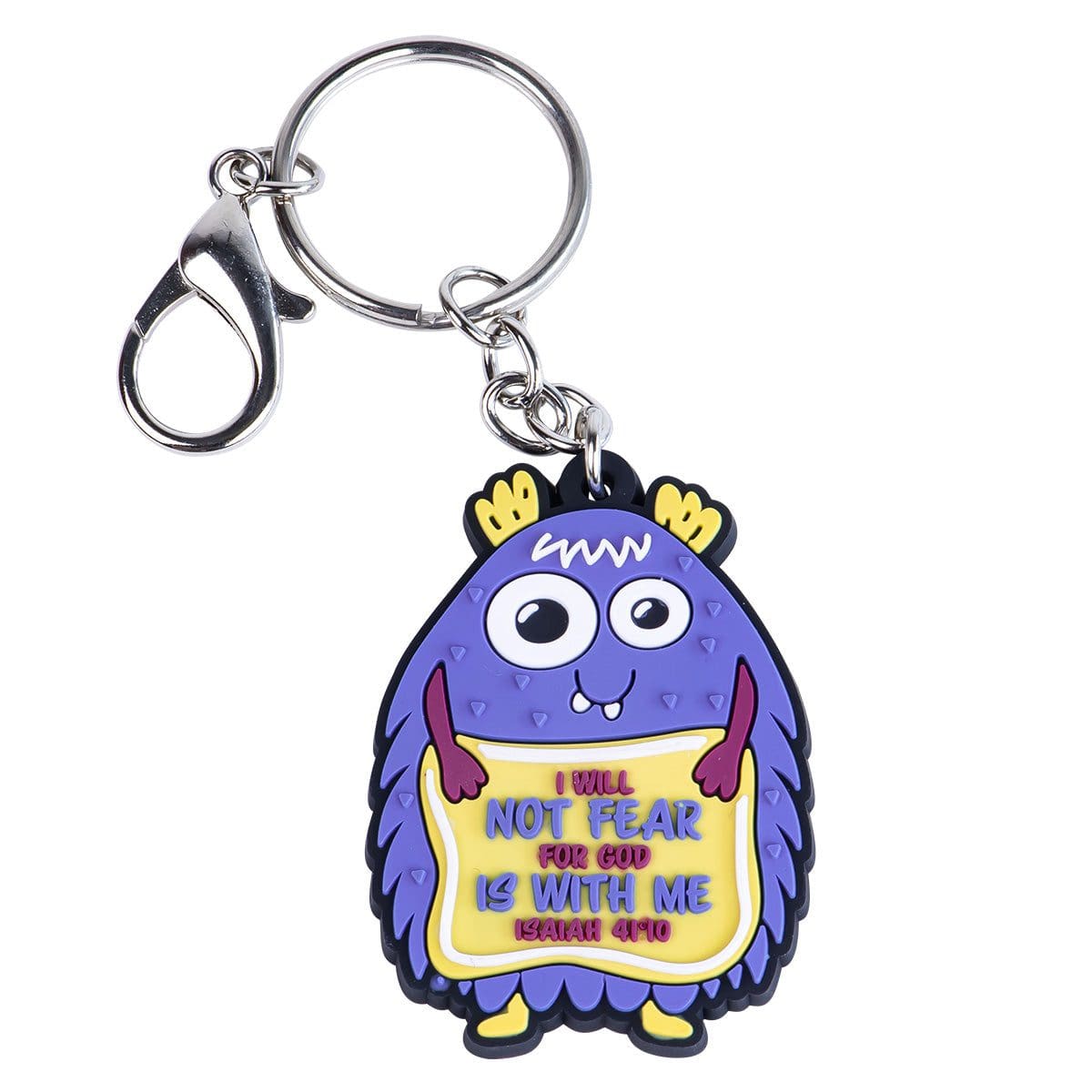 6006937162716_front I Will Not Fear For God Is With Me Key Ring - Isaiah 41:10 - Image 1