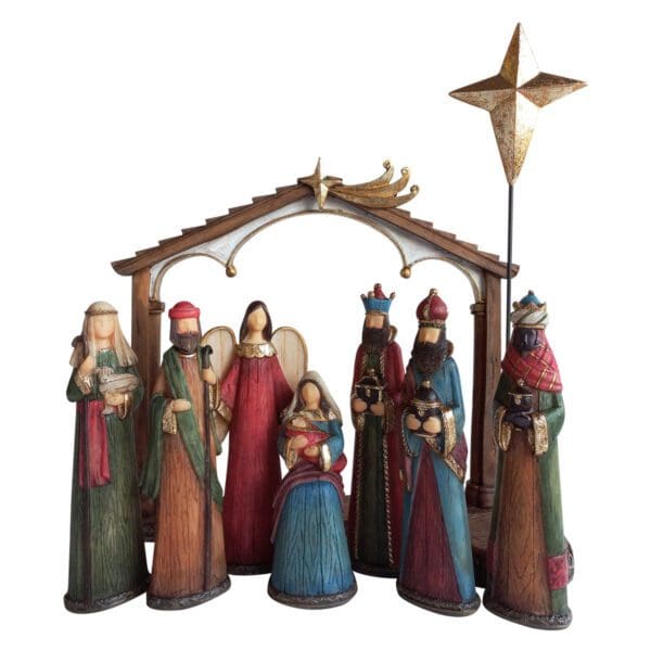 Christmas Nativity With House & Cross Set Of 9 - Image 25