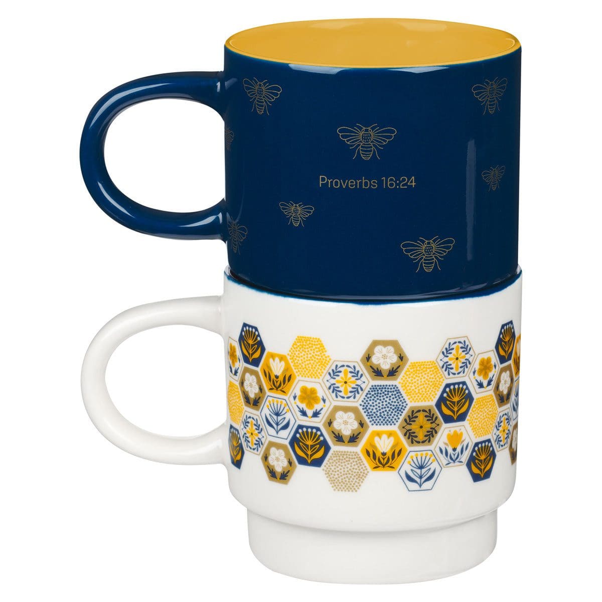6006937164215_back Kind Words Are Like Honey Stackable Two Piece Ceramic Mug Set - Proverbs 16:24 - Image 13