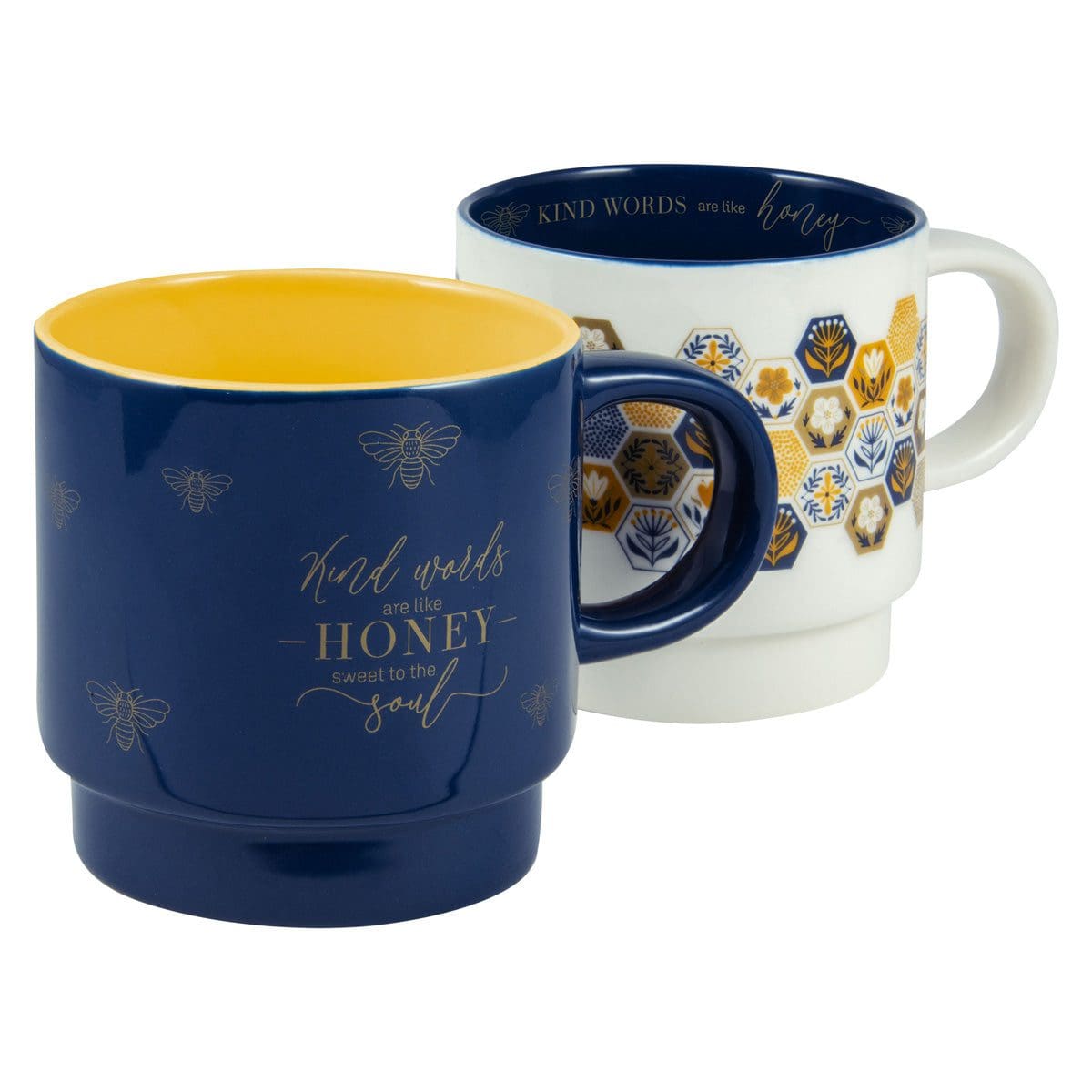 6006937164215_feature1 Kind Words Are Like Honey Stackable Two Piece Ceramic Mug Set - Proverbs 16:24 - Image 14