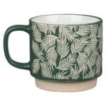 Bloom With Grace Dark Green Ceramic Mug With Leaf Motif - Image 14