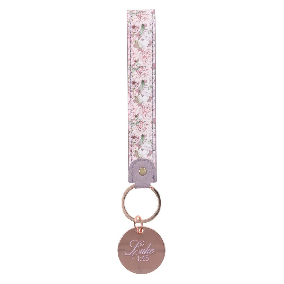 6006937165816_back Blessed Is She Faux Leather Key Ring - Luke 1:45 - Image 21