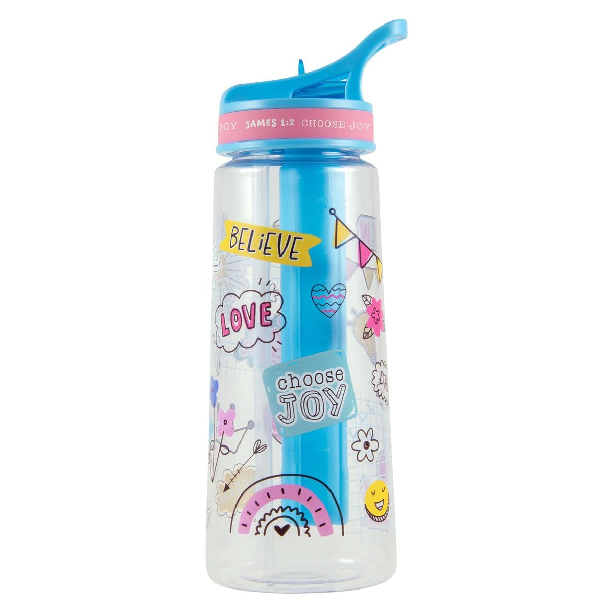 6006937166042_front Dream, Choose Joy Plastic Water Bottle - James 1:2 - Image 12