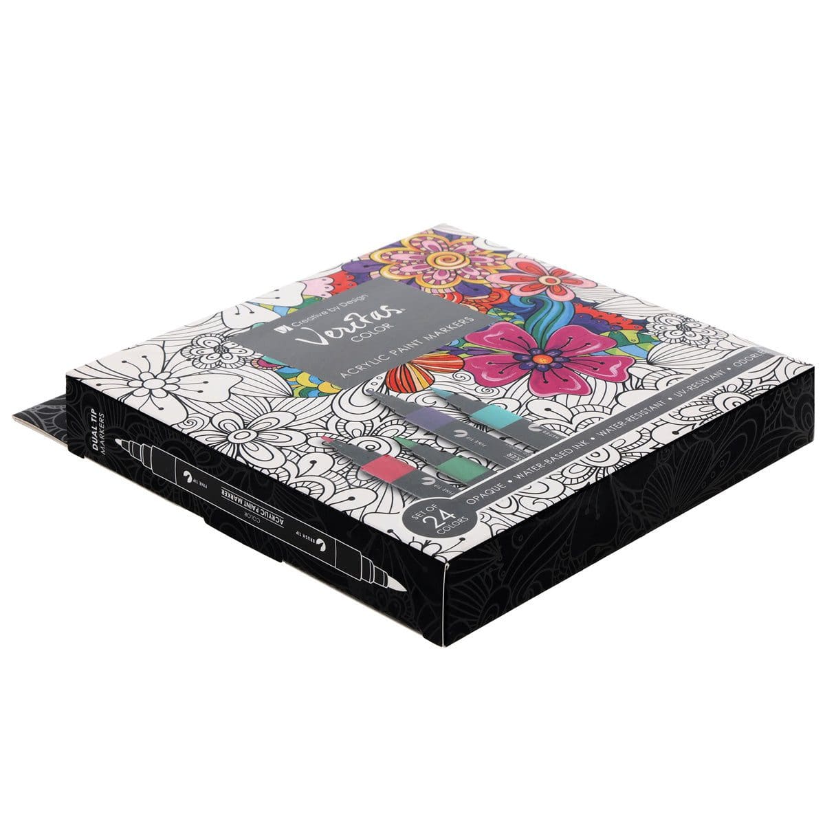 6006937167377_feature1 Veritas Twenty Four-Piece Acrylic Paint Marker Set - Image 2