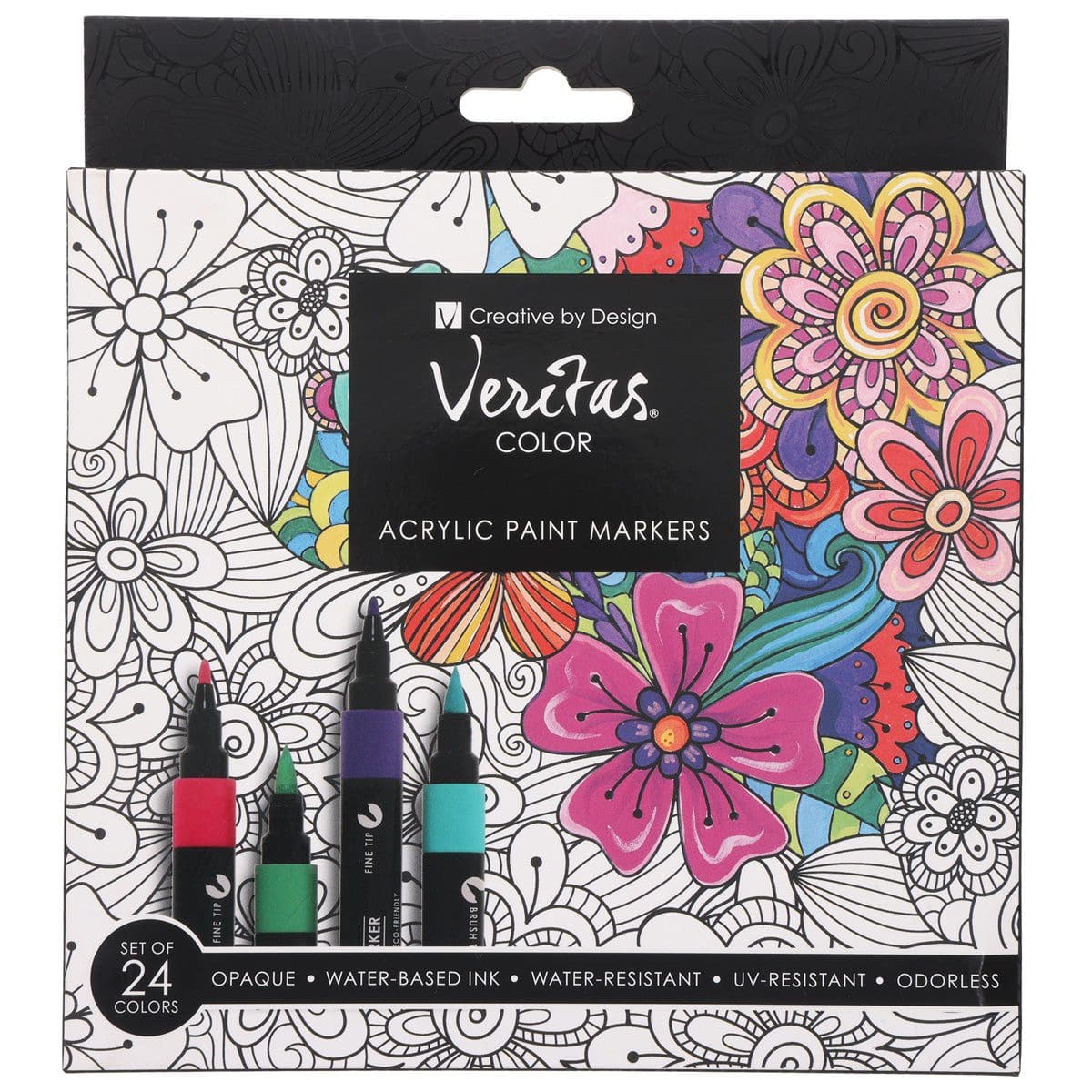 6006937167377_front Veritas Twenty Four-Piece Acrylic Paint Marker Set - Image 1