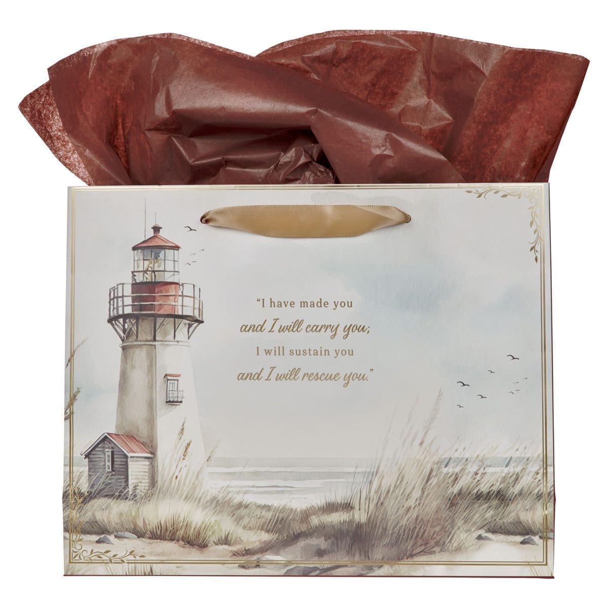 6006937168053_back I Have Made You and I Will Carry You Large Landscape Gift Bag with Gift Tag - Image 14