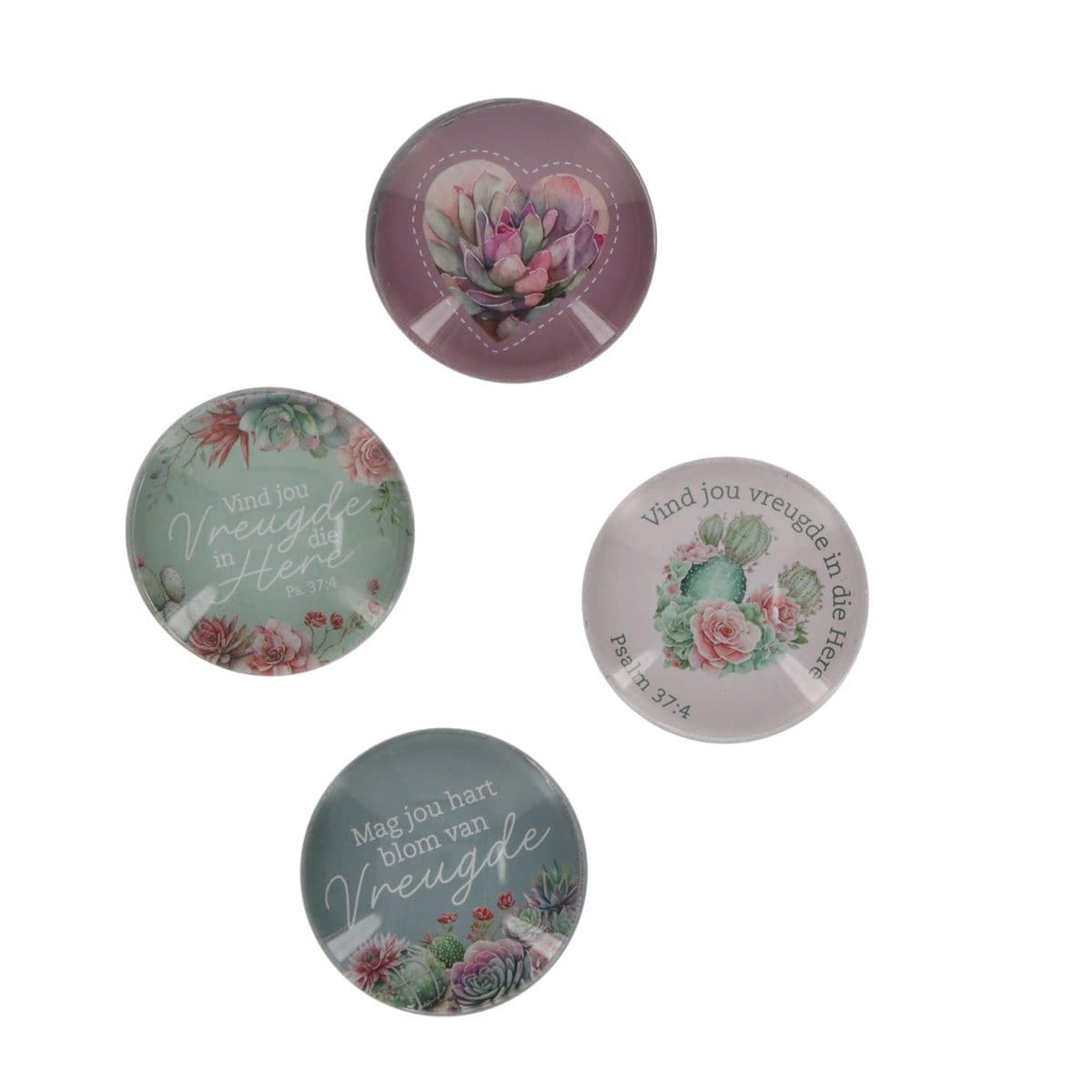 6006937172470_feature1 Vind Vreugde in die Here Afrikaans Four-Piece Glass Magnetic Set - Image 12