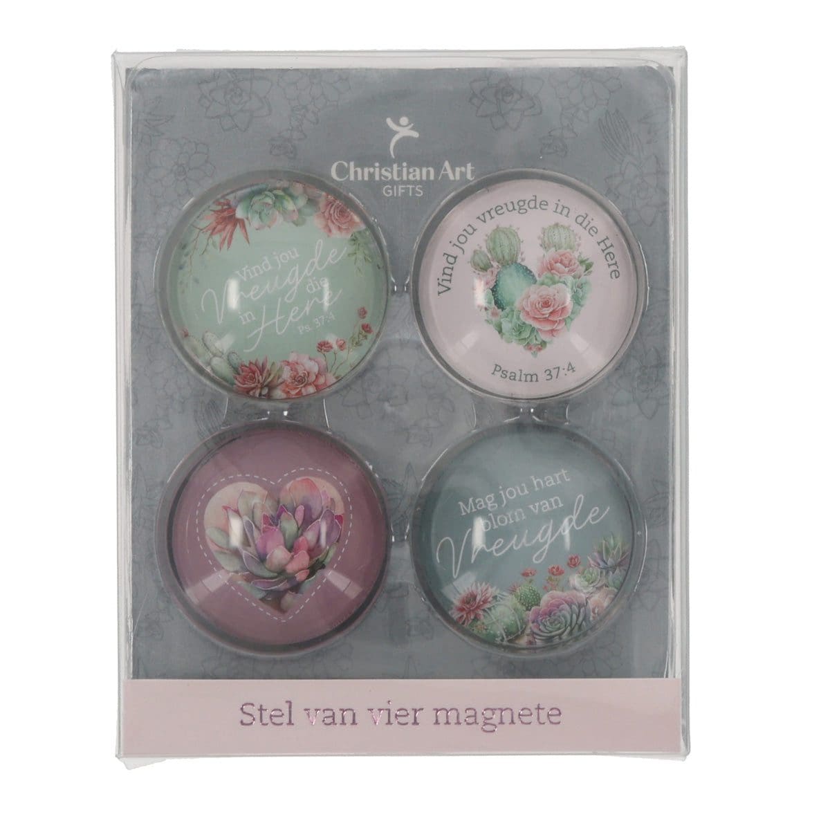 6006937172470_front Vind Vreugde in die Here Afrikaans Four-Piece Glass Magnetic Set - Image 10