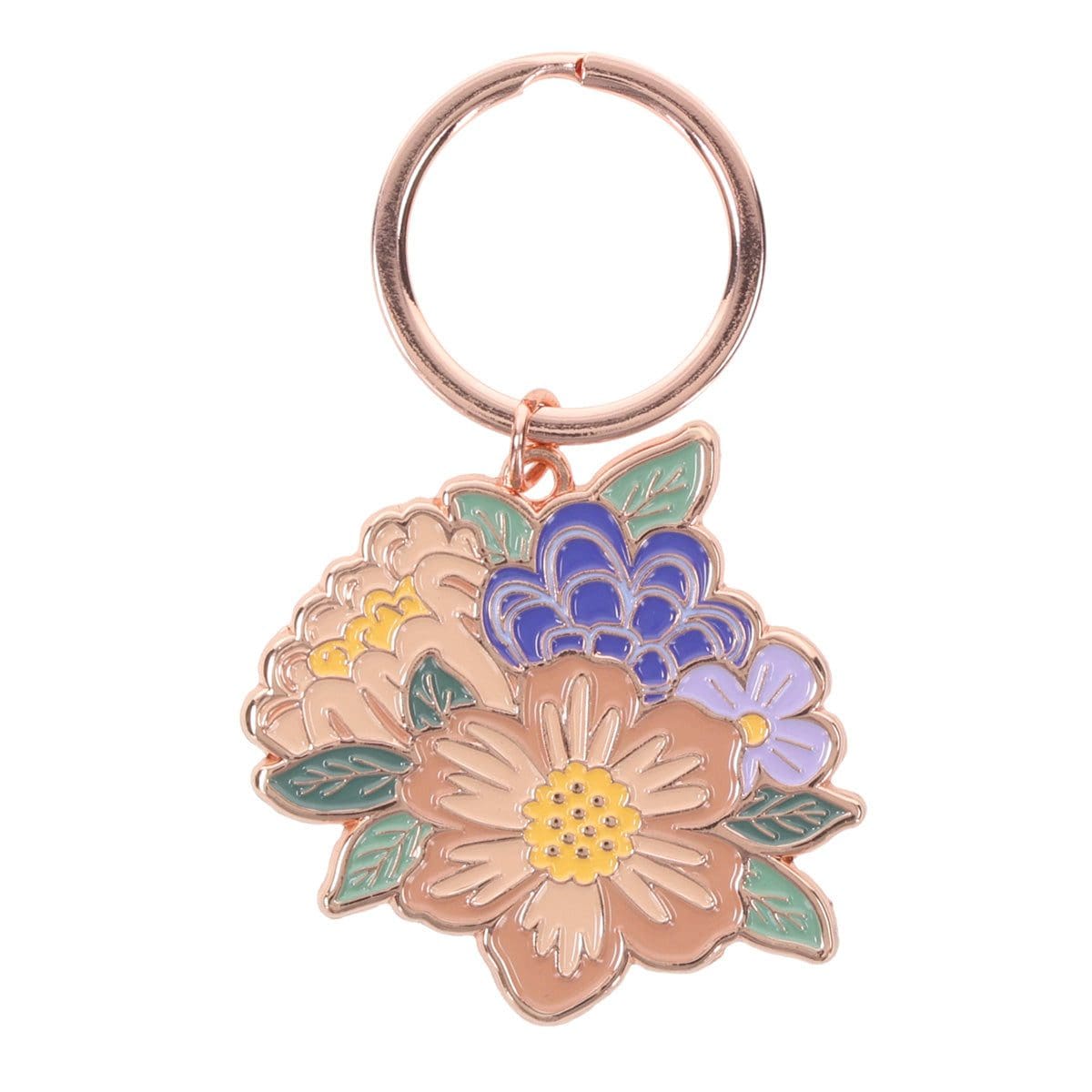 6006937173606_front Wherever Life Plants You Bloom with Joy Metal Key Ring - Image 1