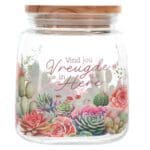 Vind Vreugde in die Here Afrikaans Glass Cookie Jar with Bamboo Lid - Image 9