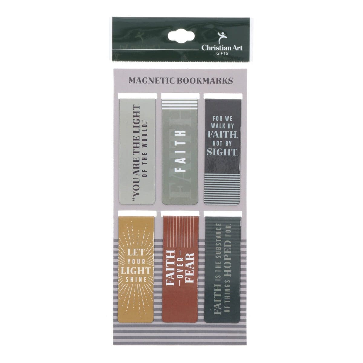 6006937174580_front Faith over Fear Six-Piece Magnetic Bookmark Set - Image 3