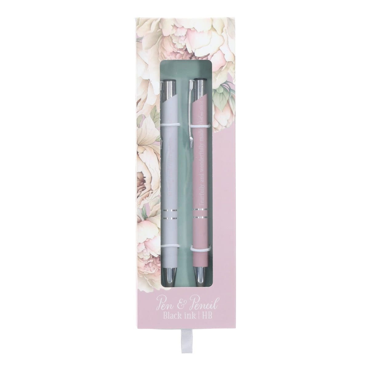 6006937175020_front Botanical Peonies Pen and Pencil Set - Image 1