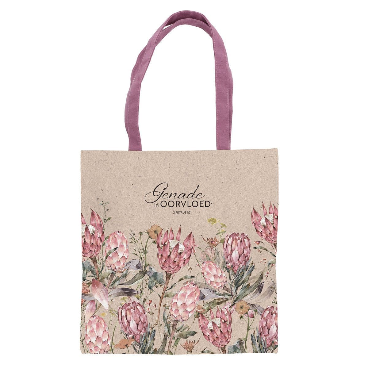 6006937176515_front Genade in Oorvloed Afrikaans Canvas Tote Bag - Image 1