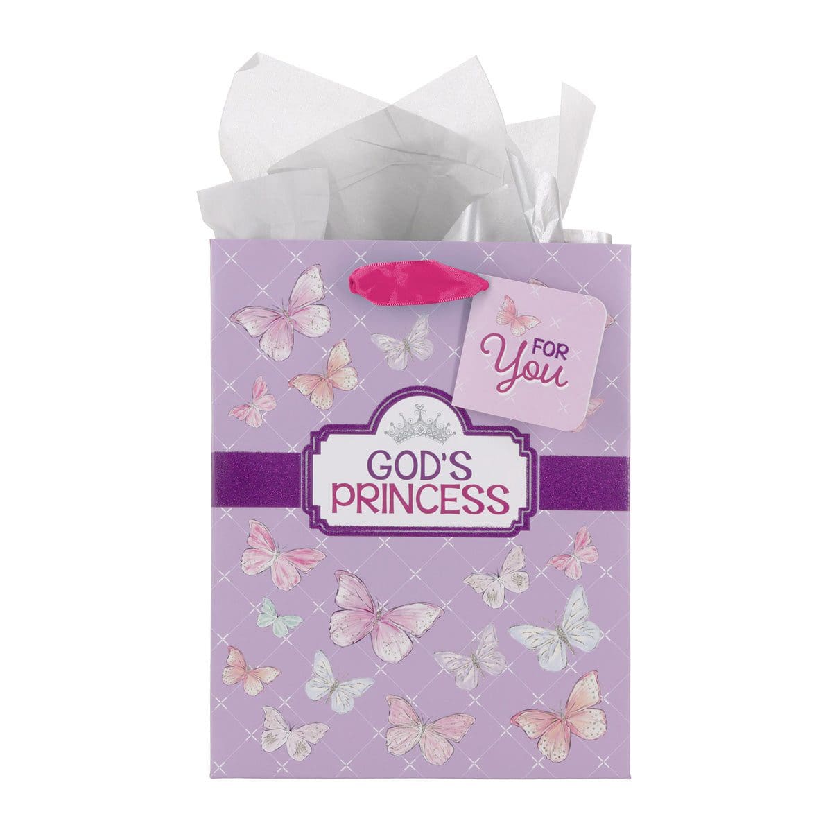 6006937176621_front God's Princess Medium Gift Bag with Gift Tag - Image 1