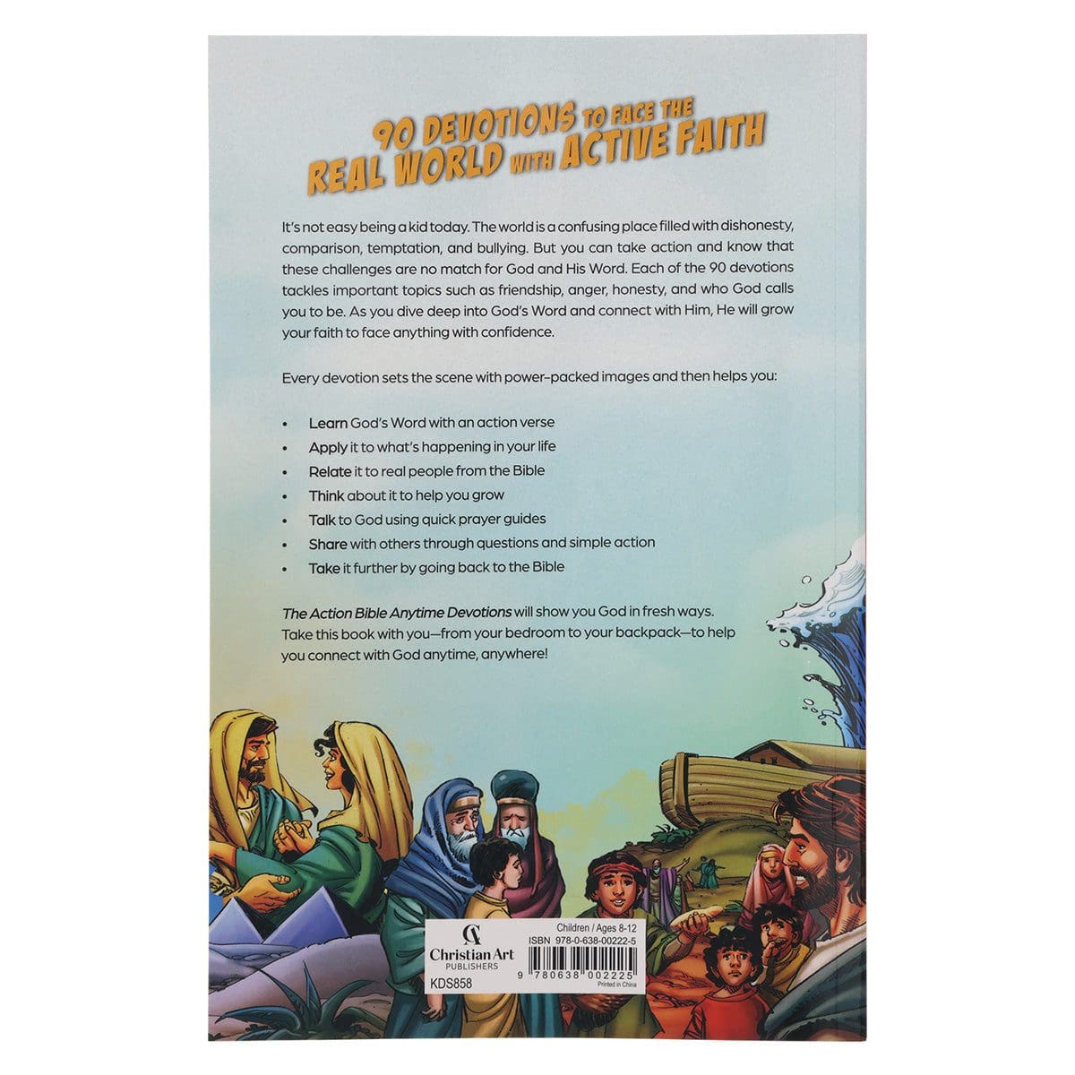 9780638002225_back The Action Bible Anytime Devotions: 90 Ways to Help Kids Connect with God Anytime, Anywhere PB - Image 23